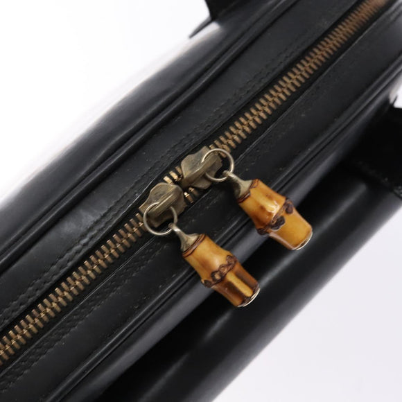 GUCCI Shoulder Bag Leather Black Gold 001 3444 1650 Auth 135195