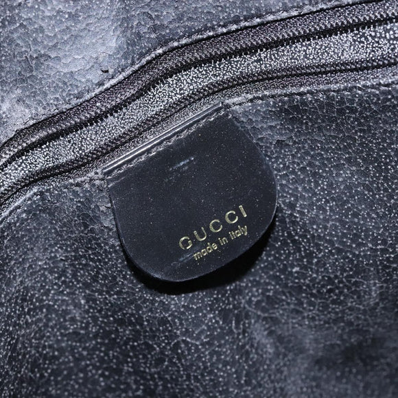 GUCCI Shoulder Bag Leather Black Gold 001 3444 1650 Auth 135195