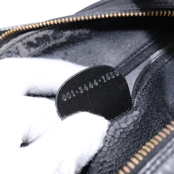 GUCCI Shoulder Bag Leather Black Gold 001 3444 1650 Auth 135195