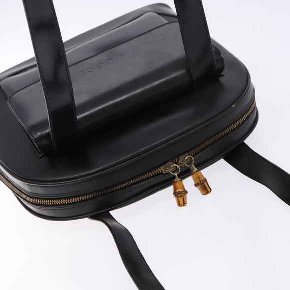 GUCCI Shoulder Bag Leather Black Gold 001 3444 1650 Auth 135195