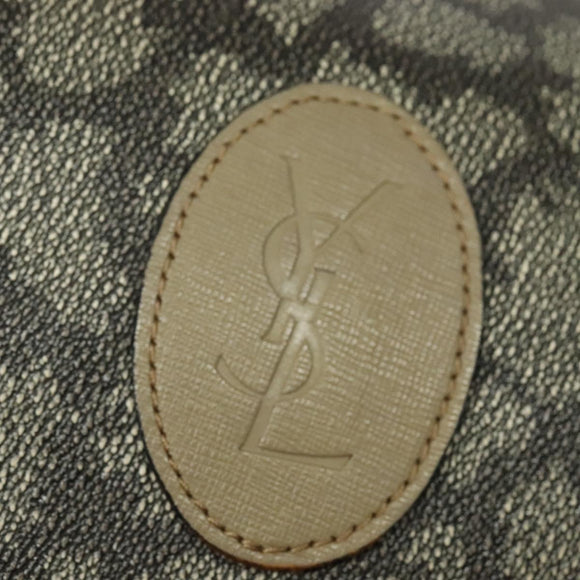 SAINT LAURENT Tote Bag Leather Gray Auth 135196