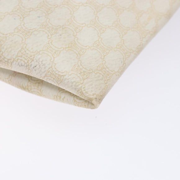 CELINE Macadam Canvas Tote Bag PVC Leather White Gold Auth 135197