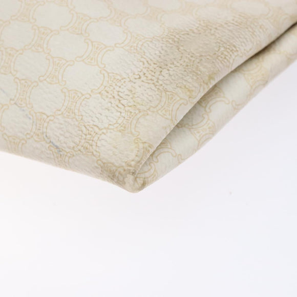 CELINE Macadam Canvas Tote Bag PVC Leather White Gold Auth 135197