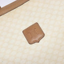 CELINE Macadam Canvas Tote Bag PVC Leather White Gold Auth 135197-17