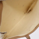 CELINE Macadam Canvas Tote Bag PVC Leather White Gold Auth 135197-11