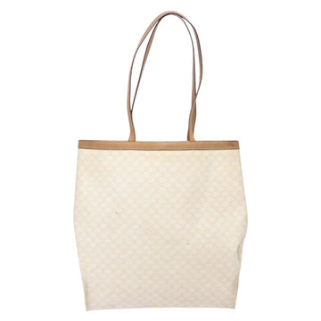 CELINE Macadam Canvas Tote Bag PVC Leather White Gold Auth 135197 - 0