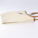 CELINE Macadam Canvas Tote Bag PVC Leather White Gold Auth 135197-3