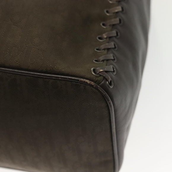 Christian Dior Trotter Canvas Hand Bag Khaki Auth 135198