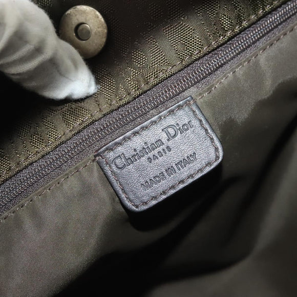 Christian Dior Trotter Canvas Hand Bag Khaki Auth 135198
