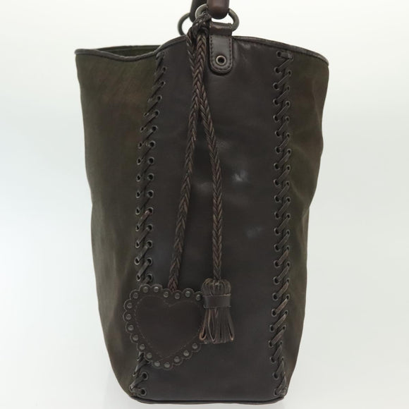 Christian Dior Trotter Canvas Hand Bag Khaki Auth 135198