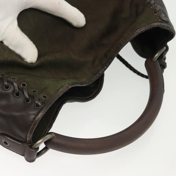 Christian Dior Trotter Canvas Hand Bag Khaki Auth 135198