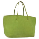 FENDI Tote Bag Leather Green Silver Auth 135199-1