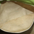 FENDI Tote Bag Leather Green Silver Auth 135199-18