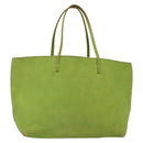 FENDI Tote Bag Leather Green Silver Auth 135199-2