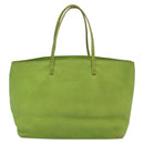 FENDI Tote Bag Leather Green Silver Auth 135199-3