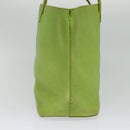 FENDI Tote Bag Leather Green Silver Auth 135199-4