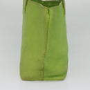 FENDI Tote Bag Leather Green Silver Auth 135199-5