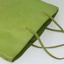 FENDI Tote Bag Leather Green Silver Auth 135199-6