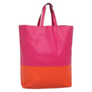 CELINE Tote Bag Leather Pink Gold Auth 135200-1