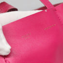 CELINE Tote Bag Leather Pink Gold Auth 135200-14