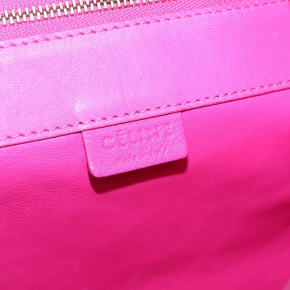 CELINE Tote Bag Leather Pink Gold Auth 135200