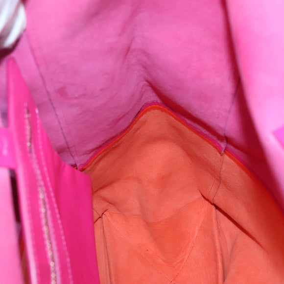 CELINE Tote Bag Leather Pink Gold Auth 135200