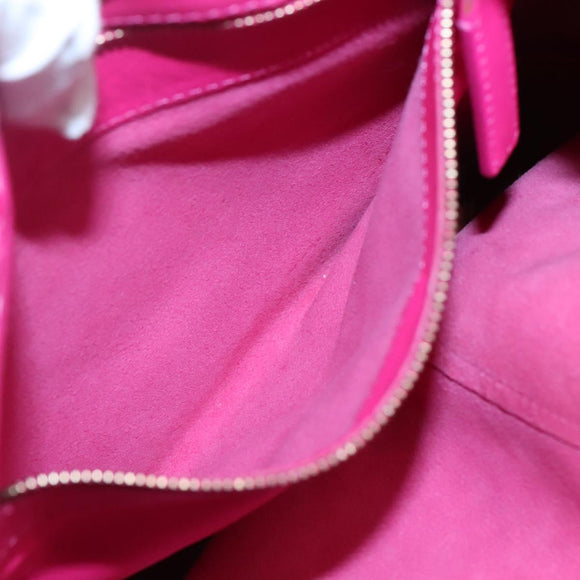 CELINE Tote Bag Leather Pink Gold Auth 135200