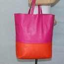 CELINE Tote Bag Leather Pink Gold Auth 135200-22