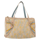 FENDI Zucchino Canvas Hand Bag Beige Gold Auth 135203-1