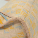 FENDI Zucchino Canvas Hand Bag Beige Gold Auth 135203-9