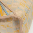 FENDI Zucchino Canvas Hand Bag Beige Gold Auth 135203-15