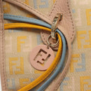 FENDI Zucchino Canvas Hand Bag Beige Gold Auth 135203-17