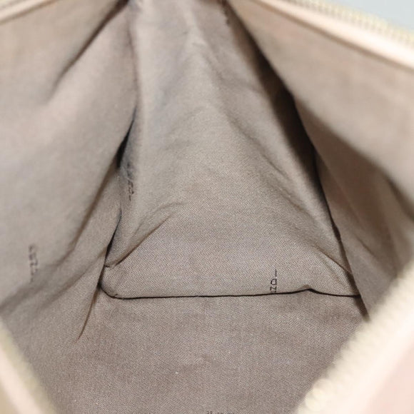 FENDI Zucchino Canvas Hand Bag Beige Gold Auth 135203