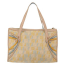 FENDI Zucchino Canvas Hand Bag Beige Gold Auth 135203-2