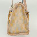 FENDI Zucchino Canvas Hand Bag Beige Gold Auth 135203-4