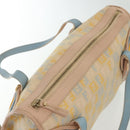 FENDI Zucchino Canvas Hand Bag Beige Gold Auth 135203-6