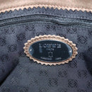 LOEWE Hand Bag Leather Brown Silver Auth 135204-17