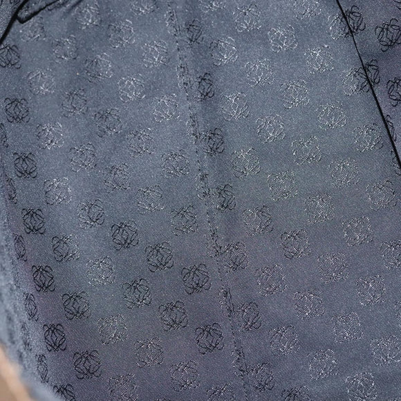 LOEWE Hand Bag Leather Brown Silver Auth 135204