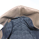 LOEWE Hand Bag Leather Brown Silver Auth 135204-19