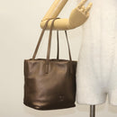 LOEWE Hand Bag Leather Brown Silver Auth 135204-21