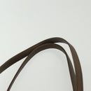 LOEWE Hand Bag Leather Brown Silver Auth 135204-8