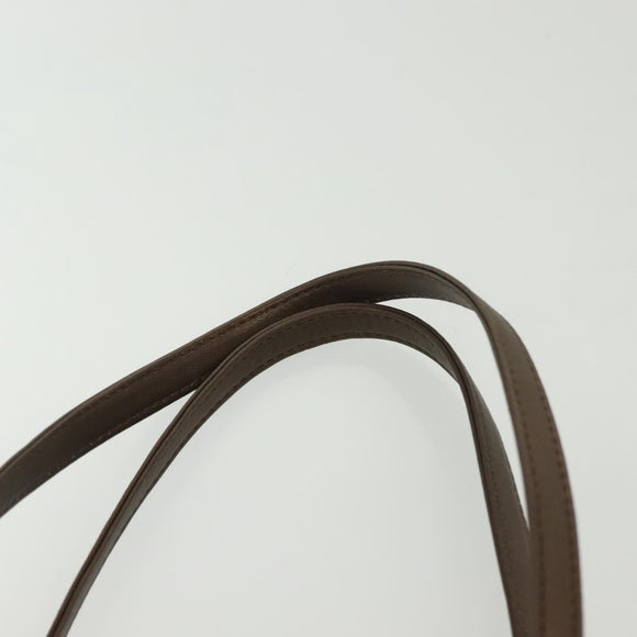 LOEWE Hand Bag Leather Brown Silver Auth 135204