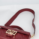 VALENTINO Hand Bag Leather 2way Red Gold Auth 135211V-15