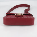 VALENTINO Hand Bag Leather 2way Red Gold Auth 135211V-5