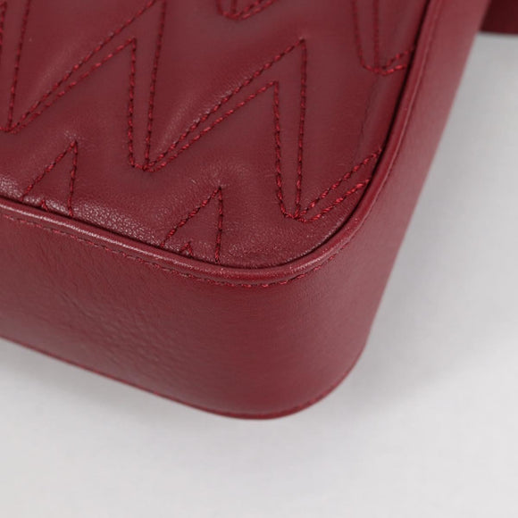 VALENTINO Hand Bag Leather 2way Red Gold Auth 135211V