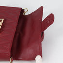 VALENTINO Hand Bag Leather 2way Red Gold Auth 135211V-21