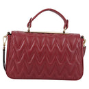 VALENTINO Hand Bag Leather 2way Red Gold Auth 135211V-2