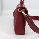 VALENTINO Hand Bag Leather 2way Red Gold Auth 135211V-4