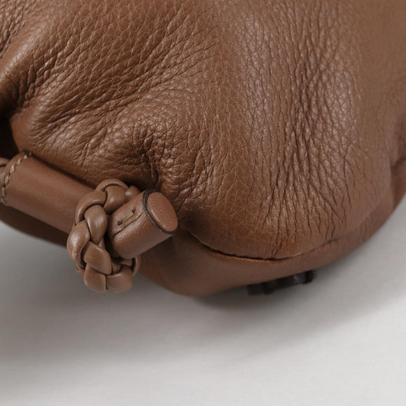 GUCCI Shoulder Bag Leather Brown Silver 268244 Auth 135212