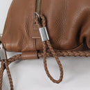 GUCCI Shoulder Bag Leather Brown Silver 268244 Auth 135212-14